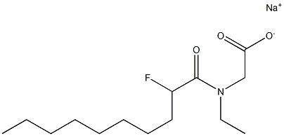 N-Ethyl-N-(2-fluorodecanoyl)glycine sodium salt 구조식 이미지