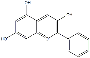 3,5,7-Trihydroxy-2-phenyl-1-benzopyrylium Structure