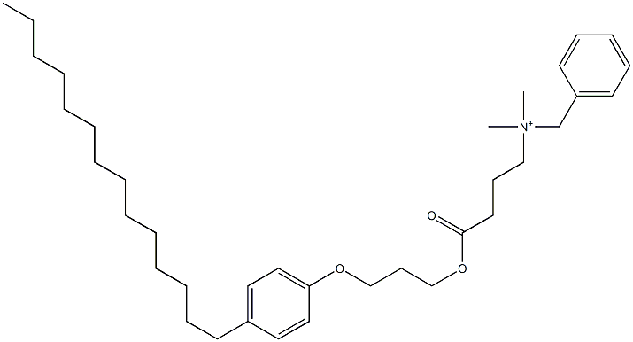 N,N-Dimethyl-N-benzyl-N-[3-[[3-(4-tetradecylphenyloxy)propyl]oxycarbonyl]propyl]aminium 구조식 이미지