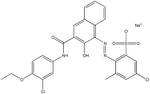 3-Chloro-5-methyl-6-[[3-[[(3-chloro-4-ethoxyphenyl)amino]carbonyl]-2-hydroxy-1-naphtyl]azo]benzenesulfonic acid sodium salt Structure