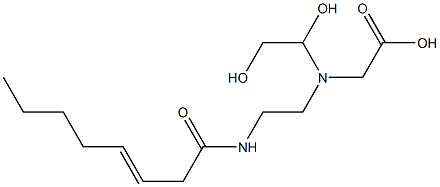 N-(1,2-Dihydroxyethyl)-N-[2-(3-octenoylamino)ethyl]aminoacetic acid 구조식 이미지
