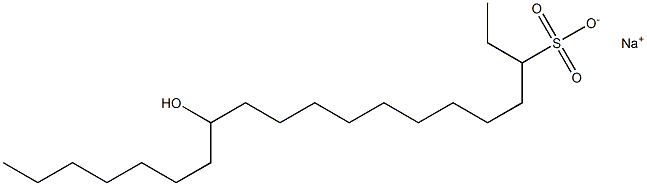 13-Hydroxyicosane-3-sulfonic acid sodium salt 구조식 이미지