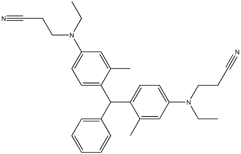 4,4'-(Phenylmethylene)bis[3-methyl-N-ethyl-N-(2-cyanoethyl)benzenamine] 구조식 이미지