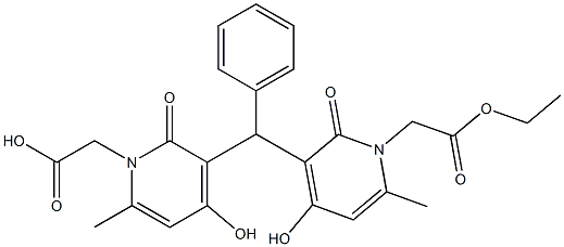 3,3'-(Benzylidene)bis(1,2-dihydro-4-hydroxy-6-methyl-2-oxopyridine-1-acetic acid ethyl) ester Structure