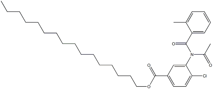 3-[(2-Methylphenylcarbonyl)acetylamino]-4-chlorobenzoic acid hexadecyl ester 구조식 이미지