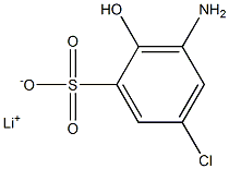 3-Amino-5-chloro-2-hydroxybenzenesulfonic acid lithium salt Structure