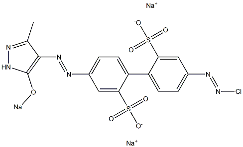 4-(3-Methyl-5-sodiooxy-1H-pyrazol-4-ylazo)-4'-chloroazo-1,1'-biphenyl-2,2'-disulfonic acid disodium salt Structure