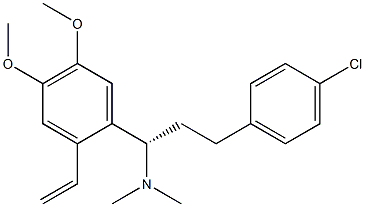 [S,(-)]-3-(p-Chlorophenyl)-1-(4,5-dimethoxy-2-vinylphenyl)-N,N-dimethyl-1-propanamine 구조식 이미지