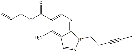 1-(3-Pentynyl)-4-amino-6-methyl-1H-pyrazolo[3,4-b]pyridine-5-carboxylic acid 2-propenyl ester Structure