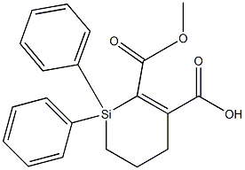 1,1-Diphenyl-1-sila-2-cyclohexene-2,3-bis(carboxylic acid methyl) ester 구조식 이미지