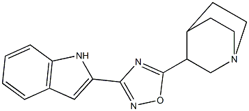 2-[5-(1-Azabicyclo[2.2.2]octan-3-yl)-1,2,4-oxadiazol-3-yl]-1H-indole 구조식 이미지