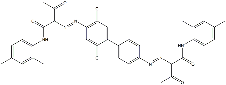 4,4'-Bis[[1-(2,4-dimethylphenylamino)-1,3-dioxobutan-2-yl]azo]-2,5-dichloro-1,1'-biphenyl Structure