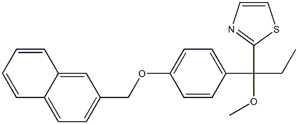 2-[1-Methoxy-1-[4-[(2-naphthalenyl)methoxy]phenyl]propyl]thiazole 구조식 이미지