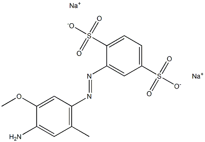 2-(4-Amino-3-methoxy-6-methylphenylazo)benzene-1,4-disulfonic acid disodium salt 구조식 이미지