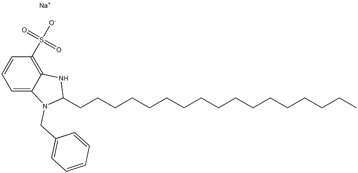 1-Benzyl-2,3-dihydro-2-heptadecyl-1H-benzimidazole-4-sulfonic acid sodium salt 구조식 이미지