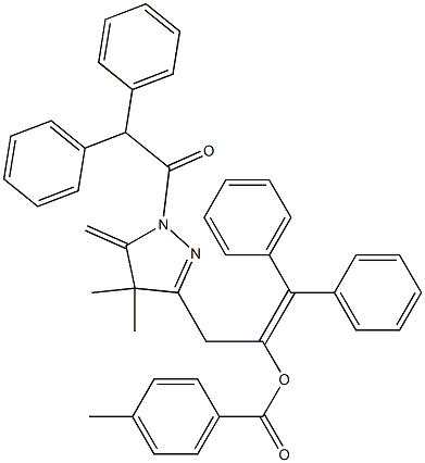 1-Diphenylmethylene-2-[[4,5-dihydro-4,4-dimethyl-5-methylene-1-(diphenylacetyl)-1H-pyrazol]-3-yl]ethanol 4-methylbenzoate Structure