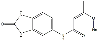 2,3-Dihydro-5-(3-sodiooxy-2-butenoylamino)-1H-benzimidazol-2-one Structure