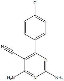 2,4-Diamino-6-(4-chlorophenyl)pyrimidine-5-carbonitrile 구조식 이미지
