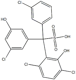 (3-Chlorophenyl)(3-chloro-5-hydroxyphenyl)(2,5-dichloro-6-hydroxyphenyl)methanesulfonic acid 구조식 이미지