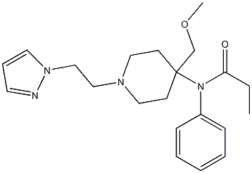 N-[4-Methoxymethyl-1-[2-(1H-pyrazol-1-yl)ethyl]-4-piperidinyl]-N-phenylpropionamide 구조식 이미지