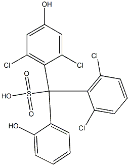 (2,6-Dichlorophenyl)(2,6-dichloro-4-hydroxyphenyl)(2-hydroxyphenyl)methanesulfonic acid Structure