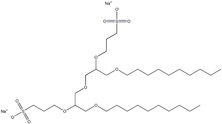 5,9-Bis(decyloxymethyl)-4,7,10-trioxatridecane-1,13-disulfonic acid disodium salt Structure