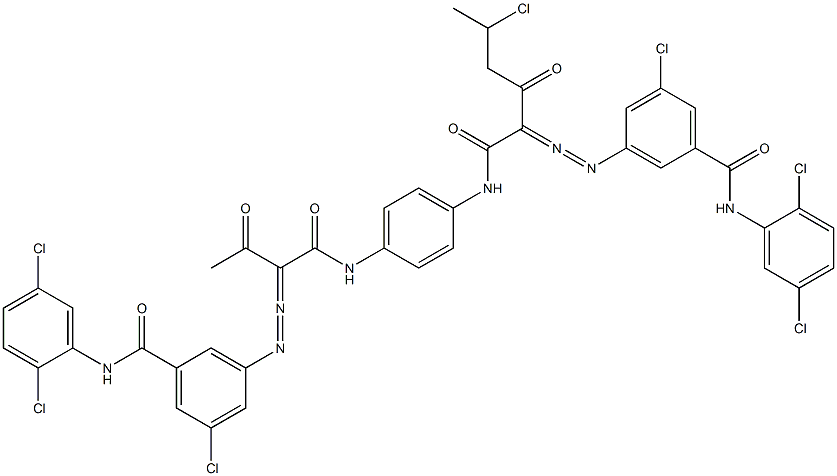 3,3'-[2-(1-Chloroethyl)-1,4-phenylenebis[iminocarbonyl(acetylmethylene)azo]]bis[N-(2,5-dichlorophenyl)-5-chlorobenzamide] 구조식 이미지