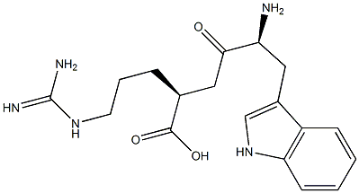 (2S)-5-[(Aminoiminomethyl)amino]-2-[(S)-4-(1H-indol-3-yl)-3-amino-2-oxobutyl]pentanoic acid Structure