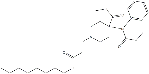 4-Methoxycarbonyl-4-(N-phenyl-N-propanoylamino)piperidine-1-propionic acid octyl ester 구조식 이미지