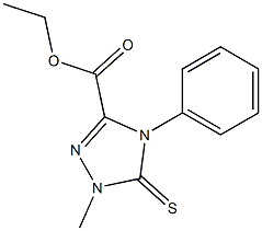 4,5-Dihydro-5-thioxo-1-methyl-4-phenyl-1H-1,2,4-triazole-3-carboxylic acid ethyl ester Structure