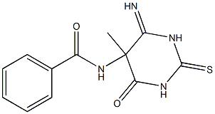 5-Benzoylamino-1,2,5,6-tetrahydro-6-imino-5-methyl-2-thioxopyrimidin-4(3H)-one Structure