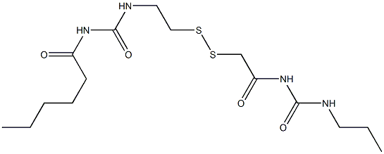 1-Hexanoyl-3-[2-[[(3-propylureido)carbonylmethyl]dithio]ethyl]urea 구조식 이미지