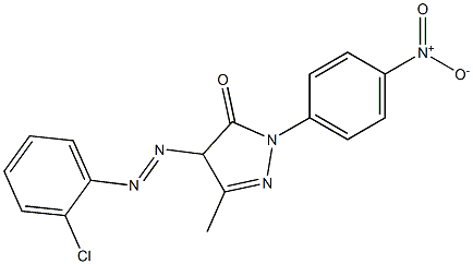 4-[(2-Chlorophenyl)azo]-1-(4-nitrophenyl)-3-methyl-5(4H)-pyrazolone 구조식 이미지