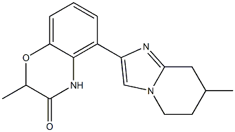 5-[(5,6,7,8-Tetrahydro-7-methylimidazo[1,2-a]pyridin)-2-yl]-2-methyl-2H-1,4-benzoxazin-3(4H)-one 구조식 이미지