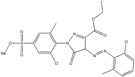 1-[2-Chloro-6-methyl-4-(sodiosulfo)phenyl]-4-[(2-chloro-6-methylphenyl)azo]-4,5-dihydro-5-oxo-1H-pyrazole-3-carboxylic acid ethyl ester Structure