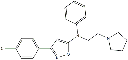 5-[N-Phenyl-N-[2-(pyrrolidin-1-yl)ethyl]amino]-3-(4-chlorophenyl)isoxazole 구조식 이미지