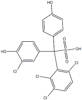 (3-Chloro-4-hydroxyphenyl)(2,3,6-trichlorophenyl)(4-hydroxyphenyl)methanesulfonic acid 구조식 이미지