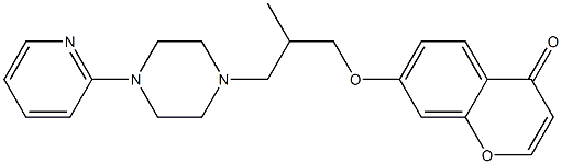 7-[3-[4-(2-Pyridinyl)-1-piperazinyl]-2-methylpropyloxy]-4H-1-benzopyran-4-one 구조식 이미지