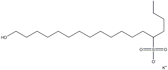 18-Hydroxyoctadecane-5-sulfonic acid potassium salt Structure