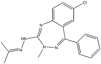 Acetone (7-chloro-5-phenyl-3-methyl-3H-1,3,4-benzotriazepin-2-yl)hydrazone Structure