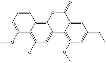 8-Ethyl-1,10,12-trimethoxy-6H-benzo[d]naphtho[1,2-b]pyran-6-one 구조식 이미지