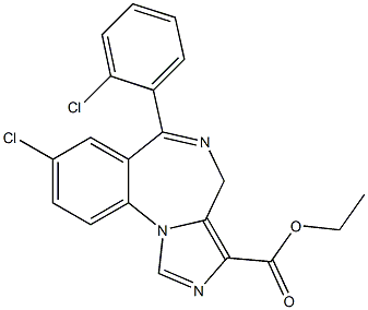 6-(2-Chlorophenyl)-8-chloro-4H-imidazo[1,5-a][1,4]benzodiazepine-3-carboxylic acid ethyl ester Structure