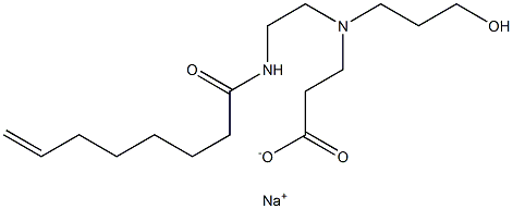 3-[N-(3-Hydroxypropyl)-N-[2-(7-octenoylamino)ethyl]amino]propionic acid sodium salt 구조식 이미지