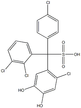 (4-Chlorophenyl)(2,3-dichlorophenyl)(6-chloro-3,4-dihydroxyphenyl)methanesulfonic acid Structure