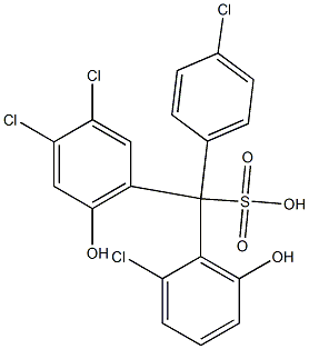 (4-Chlorophenyl)(2-chloro-6-hydroxyphenyl)(3,4-dichloro-6-hydroxyphenyl)methanesulfonic acid Structure