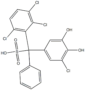 (5-Chloro-3,4-dihydroxyphenyl)(2,3,6-trichlorophenyl)phenylmethanesulfonic acid 구조식 이미지