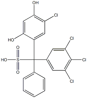 (5-Chloro-2,4-dihydroxyphenyl)(3,4,5-trichlorophenyl)phenylmethanesulfonic acid 구조식 이미지