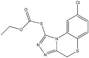 [(8-Chloro-4H-[1,2,4]triazolo[3,4-c][1,4]benzothiazin-1-yl)thio]formic acid ethyl ester Structure