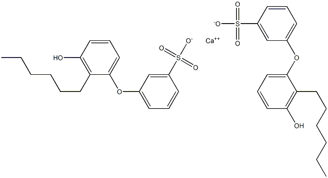 Bis(3'-hydroxy-2'-hexyl[oxybisbenzene]-3-sulfonic acid)calcium salt Structure