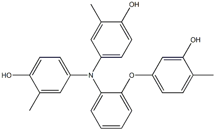 N,N-Bis(4-hydroxy-3-methylphenyl)-2-(3-hydroxy-4-methylphenoxy)benzenamine 구조식 이미지